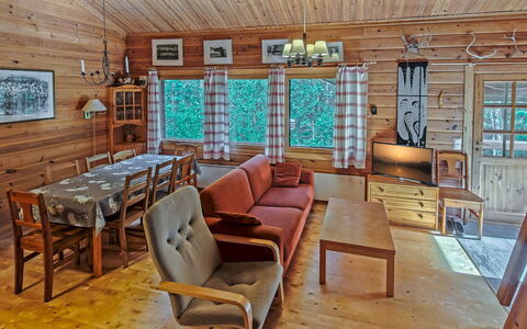 Ylläskuru D 2: Legna, Villetta, Casa, Casa, Log Cabin, Soffitto, Latifoglie, Color Legno, Soggiorno, Raccordo
