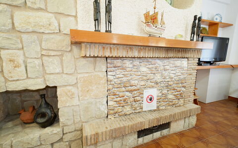 Casita Mar: Parete, Brick, Muro ​​Di Pietra, Piastrella, Focolare, Soggiorno, Flagstone, Camino