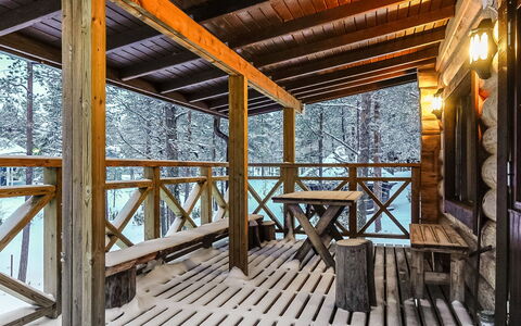 Vahtamantie 8 B: Legna, Villetta, Log Cabin, Foresta, Capannone, Edifici Giardino, Larice, Woodland, Color Legno