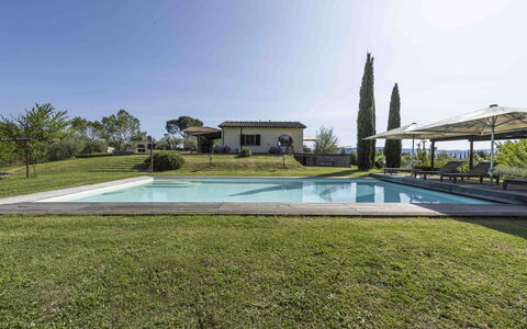 Casina Dell'acquaborra: Piscina, Estate, Shade, Giardino, Landscaping, Mobili Da Esterno, Prato, Ricorrere, Hacienda, Agriturismo