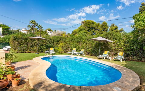 Villa Ciclamen: Acqua, Pianta, Cielo, Nube, Piscina, Vaso Di Fiori, Blu, Azzurro, Albero, Botanica
