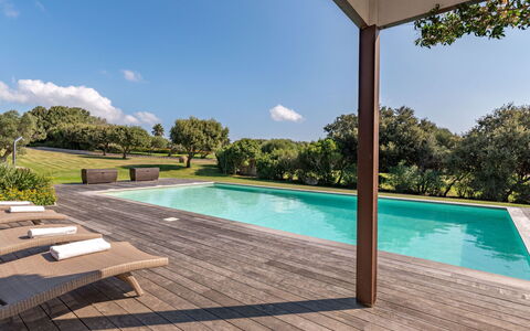 Villa Lavezzi: Acqua, Cielo, Nube, Proprietà, Pianta, Piscina, Albero, Shade, Costruzione, Rettangolo
