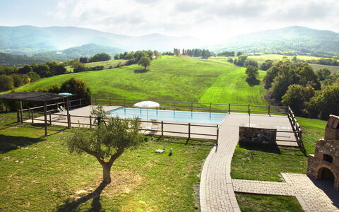 Villa Guardistallo: Nube, Pianta, Cielo, Proprietà, Montagna, Paesaggio Naturale, Albero, Erba, Lotto, Biome