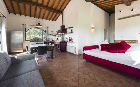 Villa Dell'acquaborra: Mobilia, Soffitto, Interior Design, Letto, Sedia, Camera Da Letto, Cuscino, Pianta Della Casa, Soggiorno