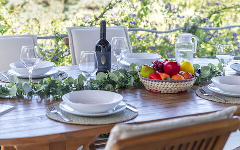 Shardana: Tavolo, Tavola, Mobilia, Dishware, Verde, Pianta, Piatto, Cibo, Tazza, Tessile