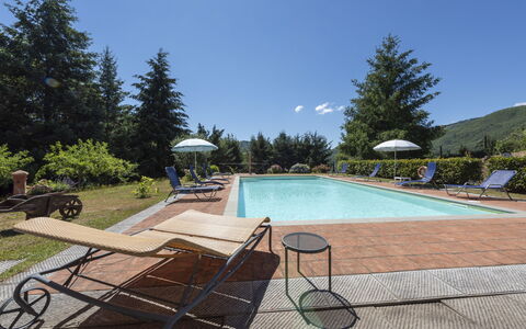 Villa Rosata: Acqua, Pianta, Cielo, Piscina, Albero, Shade, Mobili Da Esterno, Ombrello, Tempo Libero, Materiale Composito