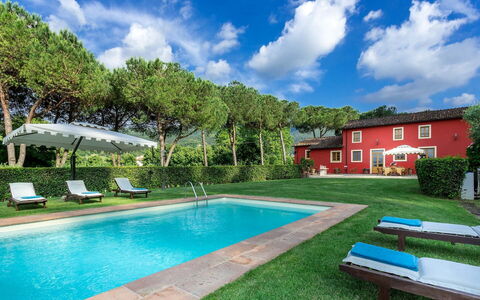 Villa Guamo: Nube, Pianta, Acqua, Proprietà, Costruzione, Cielo, Piscina, Albero, Azzurro, Panchina