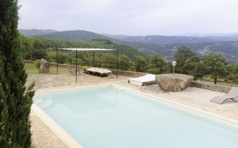 Villa San Leo: Acqua, Cielo, Nube, Piscina, Costruzione, Montagna, Albero, Materiale Composito, Pianta, Immobiliare