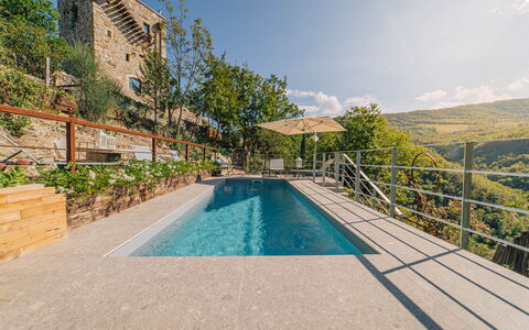 Villa Vetice: Acqua, Cielo, Pianta, Nube, Proprietà, Costruzione, Piscina, Azzurro, Albero, Architettura
