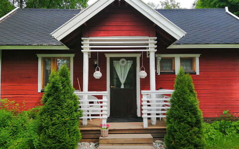Ruokovirran Mökki: Rosso, Legna, Casa, Villetta, Raccordo, Casa, Tetto, Porta, Giardino, Edifici Giardino
