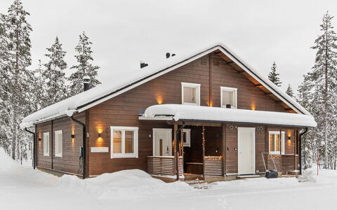 Villa Galdu a: Neve, Legna, Inverno, Casa, Casa, Villetta, Congelamento, Tetto, Raccordo, Pendenza