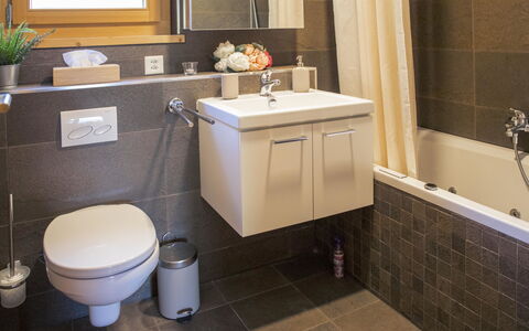 Chalet sans Soucis: Specchio, Rubinetto, Idraulico Fixture, Lavello, Pianta, Proprietà, Lavandino Del Bagno, Mobiletto Del Bagno, Bagno, Viola