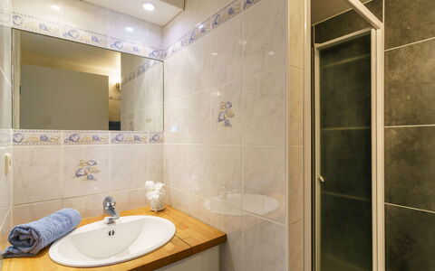 L'Iroise: Specchio, Rubinetto, Idraulico Fixture, Lavello, Lavandino Del Bagno, Bagno, Pavimento, Pavimentazione, Legna