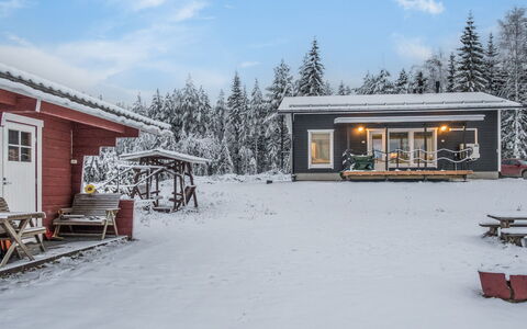 Kivilahti Vuokatti: Legna, Villetta, Casa, Log Cabin, Legname, Raccordo, Latifoglie, Materiali Naturali, Edifici Giardino, Capanna