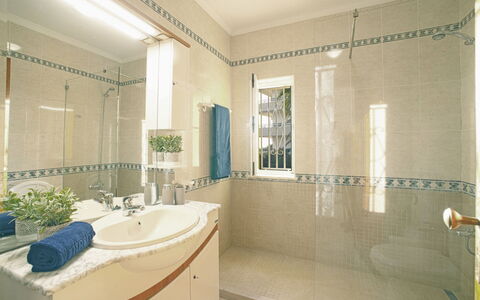 Inês: Specchio, Idraulico Fixture, Rubinetto, Proprietà, Lavello, Vasca Da Bagno, Bagno, Soffione Doccia, Pianta, Doccia