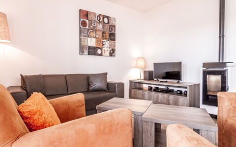 Lakeside Village 18 (+ Sauna): Marrone, Divano, Mobilia, Cornice, Tavolo, Legna, Comfort, Soggiorno, Pavimento, Divano Letto