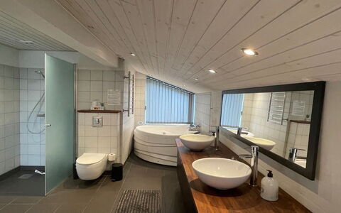 Minza - 250M from the Sea: Pavimentazione, Interior Design, Pavimento, Idraulico Fixture, Bagno, Legna, Soffitto, Lavello, Lavandino Del Bagno, Rubinetto