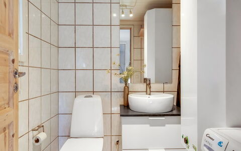 Bylgja - 1.7Km from the Sea: Toilet Seat, Idraulico Fixture, Interior Design, Pavimentazione, Bagno, Gabinetto, Lavello, Pavimento, Lavandino Del Bagno, Idraulico