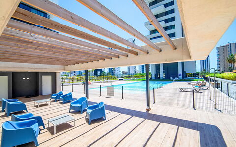 Calpe Calp 1126: Appartamento, Materiale Composito, Condominio, Edificio Commerciale, Piscina, Ricorrere, Shade, Hotel, Grattacielo
