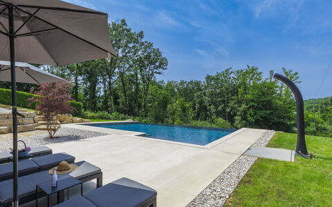 Rokvilla: Cielo, Nube, Acqua, Pianta, Azzurro, Piscina, Shade, Mobili Da Esterno, Albero, Lettino