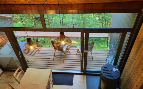 Bosco della Bella 6: Costruzione, Pianta, Shade, Legna, Interior Design, Soggiorno, Finestra, Pavimentazione, Fascio, Casa