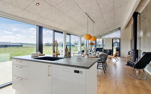 Serey - 1.4Km from the Sea: Soffitto, Sedia, Cucina, Cucina & Sala Da Pranzo Tavolo, Controsoffitto, Design, Lampada, Cabinetry, Illuminazione Diurna, Pavimento In Legno