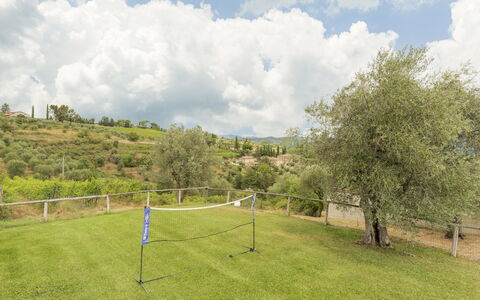 Casa Di Luca, Pool, Castelnuovo Berardenga: Nube, Pianta, Cielo, Ambiente Naturale, Paesaggio Naturale, Lotto, Albero, Vegetazione, Recinzione, Biome