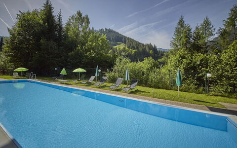 Viehhofen 100: Acqua, Pianta, Cielo, Piscina, Azzurro, Albero, Shade, Nube, Costruzione, Rettangolo