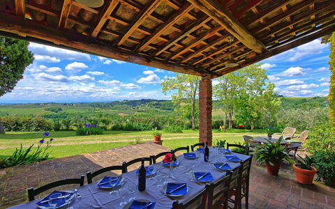 Maggiano: Pianta, Proprietà, Tavolo, Nube, Cielo, Vaso Di Fiori, Natura, Shade, Sedia, Albero