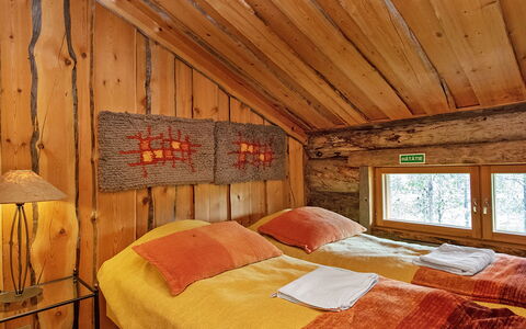Saariselän Waskooli a: Legna, Villetta, Log Cabin, Foresta, Capannone, Edifici Giardino, Larice, Woodland, Color Legno