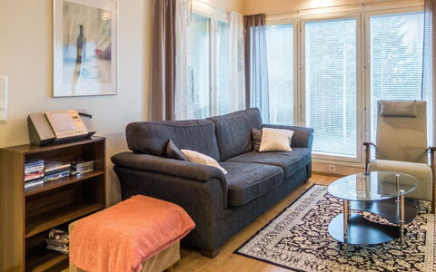 Vuokatin Tähti: Mobilia, Interior Design, Divano, Pavimentazione, Pavimento, Parete, Legna, Soggiorno, Camera, Soffitto