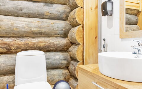 Nilikuru D9: Pavimentazione, Idraulico Fixture, Rubinetto, Materiali Naturali, Idraulico, Lavello, Color Legno, Bagno, Latifoglie, Log Cabin