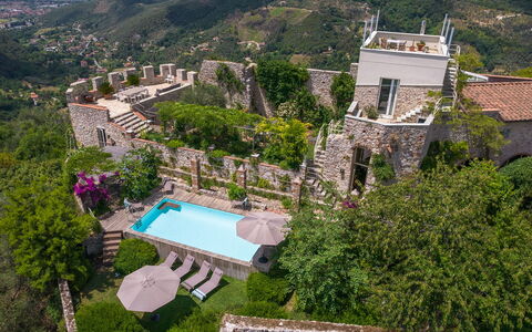 Villa Maestosa - Camaiore, Toscana: Proprietà, Pianta, Costruzione, Albero, Architettura, Zona Residenziale, Acqua, Finestra, Paesaggio, Immobiliare