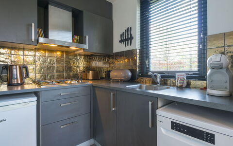 Vip Wellness Ewijk: Cabinetry, Controsoffitto, Proprietà, Lavandino Della Cucina, Finestra, Cucina, Elettrodomestico Da Cucina, Costruzione, Illuminazione, Legna