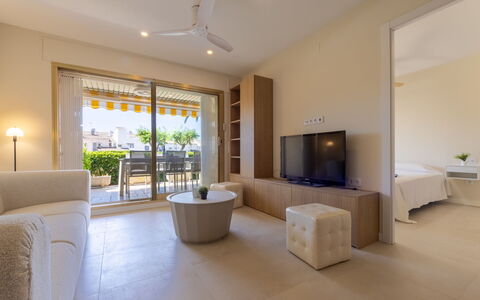 Bahia Dorada: Interior Design, Pavimentazione, Pavimento, Soffitto, Appartamento, Camera, Color Legno, Soggiorno, Modanatura, Sedia