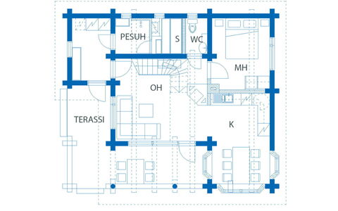 Villa Tunturitervakko: Mobilia, Interior Design, Pavimentazione, Pavimento, Tavolo, Soffitto, Cucina & Sala Da Pranzo Tavolo, Illuminazione, Sedia, Casa