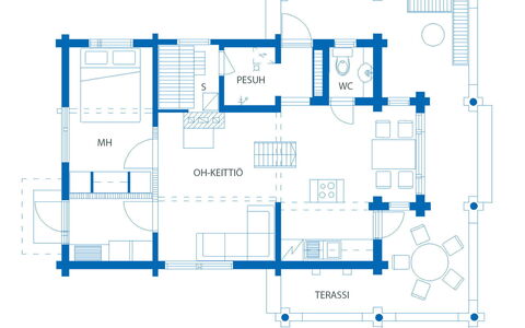 Villa Käpytikka: Letto, Mobilia, Camera Da Letto, Interior Design, Bedding, Lenzuolo, Pavimentazione, Legna, Pavimento, Camera