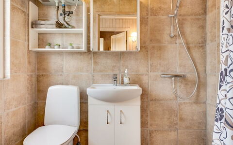 Ragnborg - 900M from the Sea: Bagno, Lavandino Del Bagno, Toilet Seat, Idraulico Fixture, Lavello, Gabinetto, Pavimentazione, Interior Design, Pavimento, Rubinetto