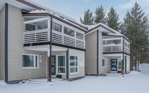 Vuokatinranta Suite 4 C: Inverno, Casa, Raccordo, Neve, Congelamento, Villetta, Balcone, Illuminazione Diurna