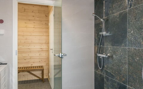 Saana Aurora: Pavimentazione, Legna, Pavimento, Idraulico Fixture, Interior Design, Bagno, Idraulico, Piastrella, Soffitto, Soffione Doccia