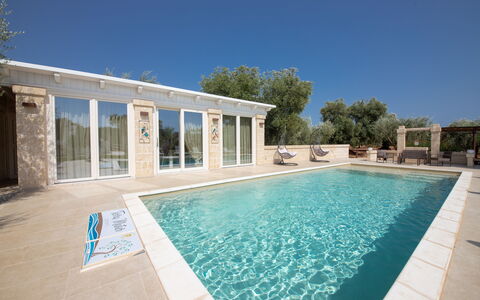 Terra Mater: Blu, Piscina, Materiale Composito, Estate, Giochi D'Acqua, Shade, Villa, Ricorrere, Piastrella