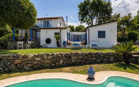 Villa Acquaro, Santa Caterina Dello Ionio, Pool, A: Blu, Casa, Estate, Ricorrere, Villetta, Shade, Piscina, Giardino, Landscaping, Villa