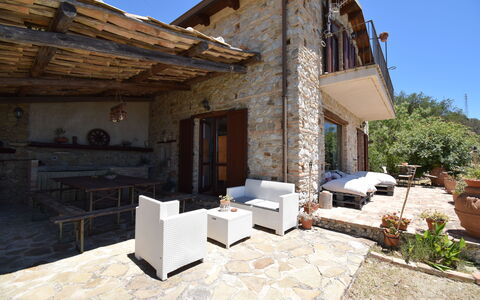Villa Roccella Ionica, Sea View, a c: Cielo, Pianta, Proprietà, Mobilia, Costruzione, Vaso Di Fiori, Interior Design, Sedia, Shade, Pianta Della Casa