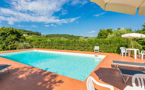 Castellina in Chianti 647: Acqua, Cielo, Proprietà, Mobilia, Piscina, Pianta, Nube, Azzurro, Natura, Costruzione