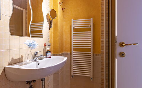 Florentine Careggi Loft: Specchio, Proprietà, Rubinetto, Idraulico Fixture, Lavello, Bagno, Legna, Interior Design, Costruzione