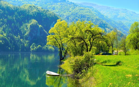 Apartment With Garden, Del Corlo Lake, Belluno: Acqua, Cielo, Pianta, Verde, Montagna, Azzurro, Paesaggio Naturale, Albero, Highland, Lago