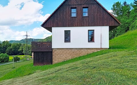 Green Valley Park Stárkov 5: Legna, Giardino, Backyard, Lotto, Casa, Tetto, Shade, Deck, Latifoglie, Cortile