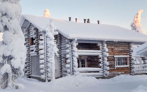 Luppo: Neve, Inverno, Legna, Villetta, Casa, Casa, Tetto, Congelamento, Raccordo, Log Cabin