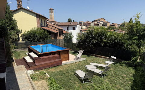 Castagnole Monferrato 200: Piscina, Materiale Composito, Backyard, Giardino, Shade, Cortile, Ricorrere, Landscaping, Design, Giochi D'Acqua