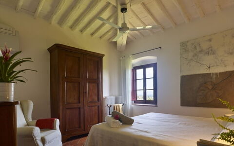 Villa del Riccio: Mobilia, Interior Design, Parete, Pavimentazione, Pavimento, Legna, Soffitto, Camera Da Letto, Camera, Letto